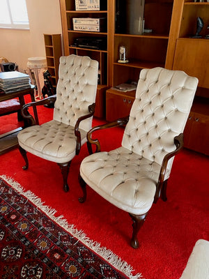 2 Vintage Tufted Armchairs from Lyric Furniture Ltd, Made in Montreal