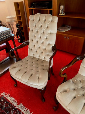 2 Vintage Tufted Armchairs from Lyric Furniture Ltd, Made in Montreal