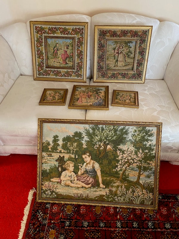 Vintage Wall Hanging Tapestry Lot