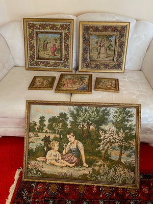 Vintage Wall Hanging Tapestry Lot