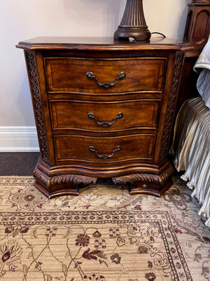 2 Ashley Furniture Chippendale Mahogany Nightstands