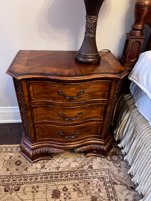 2 Ashley Furniture Chippendale Mahogany Nightstands