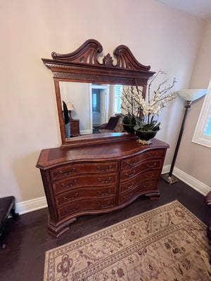 Ashley Furniture Chippendale Mahogany Dresser with Mirror