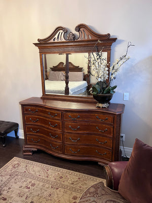 Ashley Furniture Chippendale Mahogany Dresser with Mirror