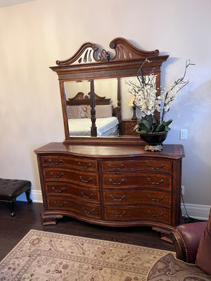 Ashley Furniture Chippendale Mahogany Dresser with Mirror