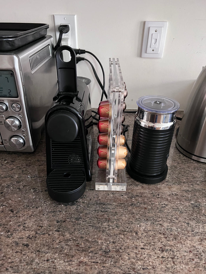 Nespresso Essenza Mini + Pods Stand + Frother