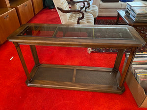 Vintage Wood & Glass Console Table