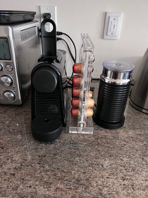 Nespresso Essenza Mini + Pods Stand + Frother
