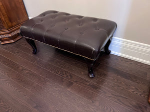 Brown Faux Leather Bench