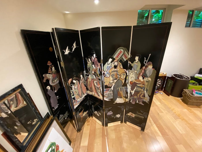 6 Panel Oriental Screen