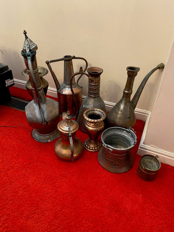 Vintage Brass Pitcher & Vase Lot