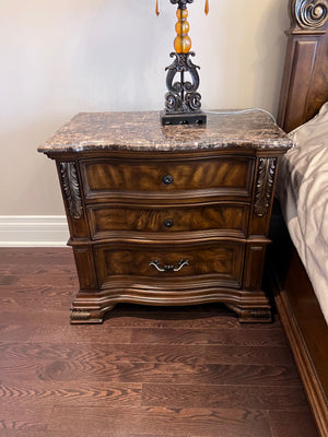 2 Cosmos Furniture Santa Monica Traditional Nightstands in Cherry Finish