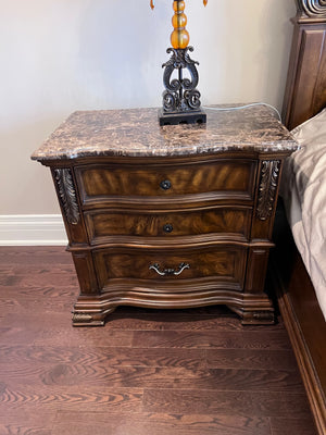 2 Cosmos Furniture Santa Monica Traditional Nightstands in Cherry Finish