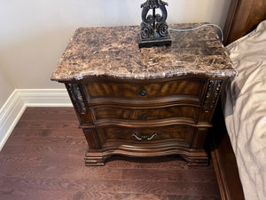 2 Cosmos Furniture Santa Monica Traditional Nightstands in Cherry Finish