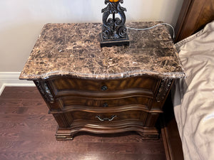 2 Cosmos Furniture Santa Monica Traditional Nightstands in Cherry Finish