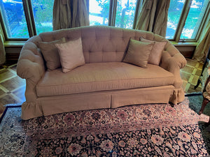 Custom Made Gold Patterned, Tufted Sofa