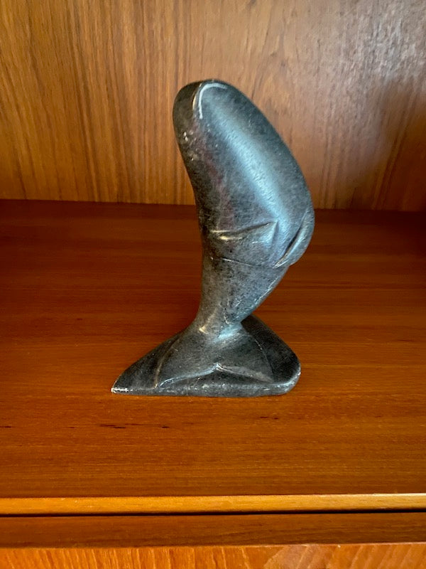 Whale Soapstone Carving, Canada Eskimo Art