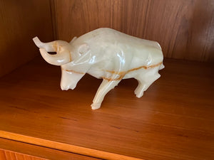Onyx/Stone Carved Bull Sculpture