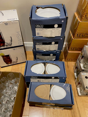 Brand New Boxed Plates & Glasses Lot
