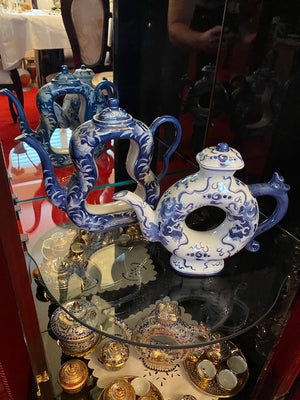 2 Blue & White Porcelain Tea Pots