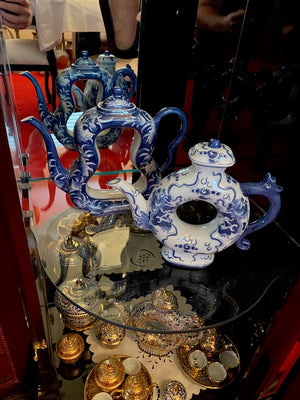 2 Blue & White Porcelain Tea Pots