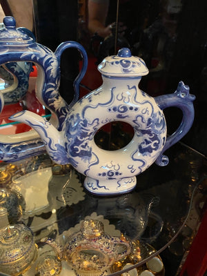 2 Blue & White Porcelain Tea Pots