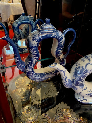 2 Blue & White Porcelain Tea Pots