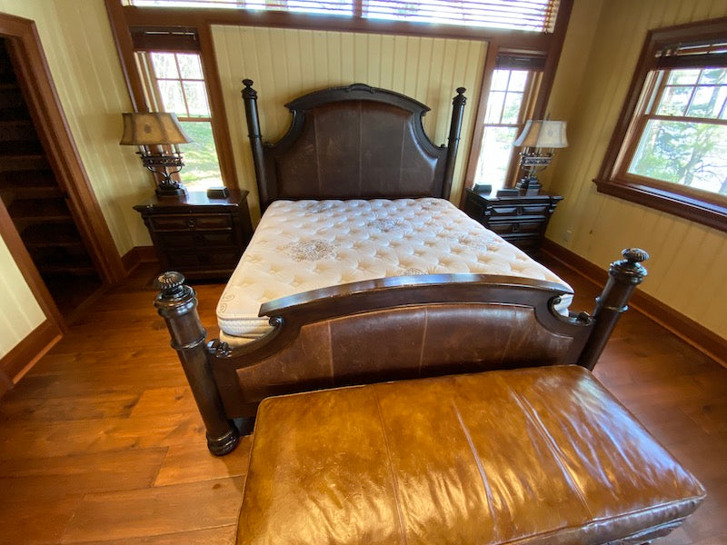 "Drexel Heritage" Leather King Bed Frame