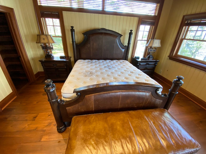 "Drexel Heritage" Leather King Bed Frame