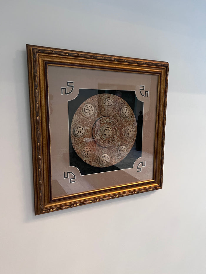 Oriental Style Gold Framed Plaque