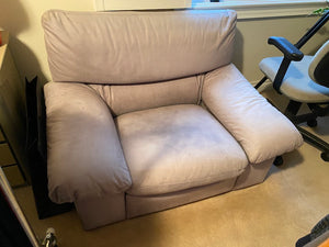 Satin Suede Light Grey Armchair
