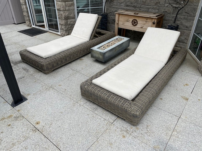 2 Restoration Hardware Majorca Chaise Loungers- Grey
