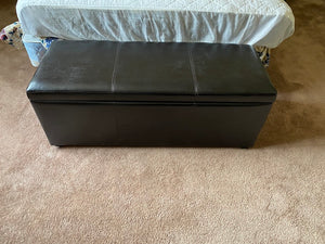 Dark Brown Faux Leather Storage Bench