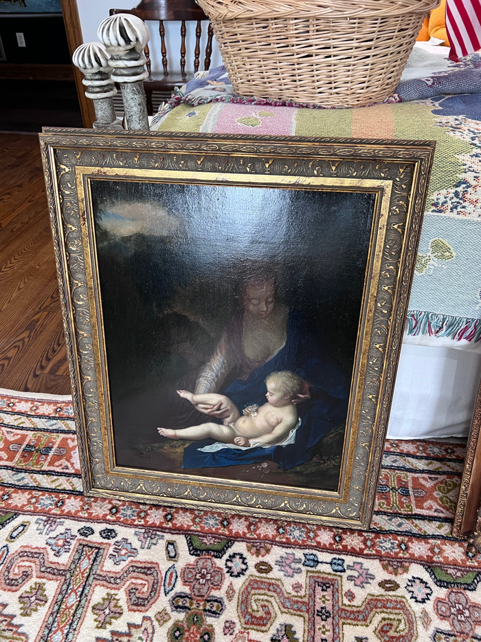 Antique Painting- Mother with Child