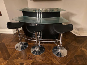 Bar + 3 Bar Stools- Black