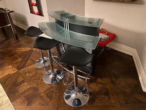 Bar + 3 Bar Stools- Black