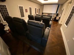 Black Leather Reclining Theatre Chairs (*3 Sets of 3 Available- priced separately)