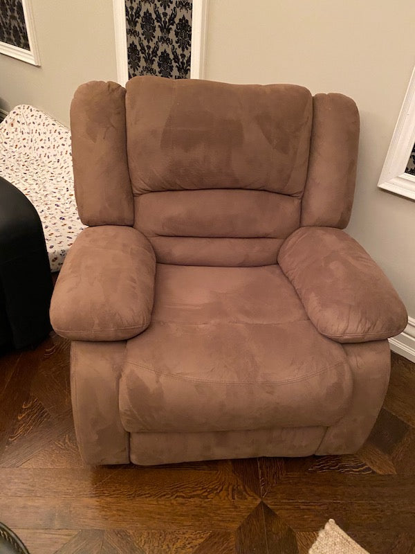 Brown Microsuede Reclining Chair