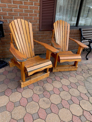 2 Outdoor Wood Muskoka Chairs by Country Comfort Chairs
