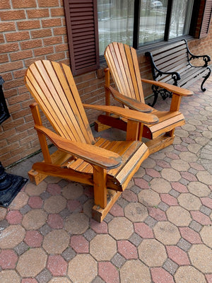 2 Outdoor Wood Muskoka Chairs by Country Comfort Chairs