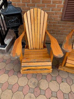 2 Outdoor Wood Muskoka Chairs by Country Comfort Chairs