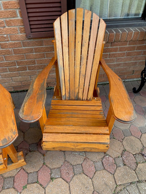 2 Outdoor Wood Muskoka Chairs by Country Comfort Chairs