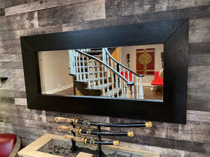Black Wood Mirror, Thick Frame