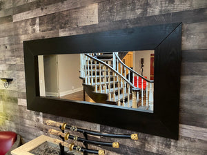 Black Wood Mirror, Thick Frame