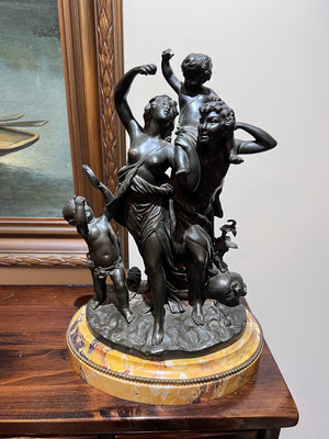 Claude Michel Clodion "The Family of Faun" Bronze Sculpture