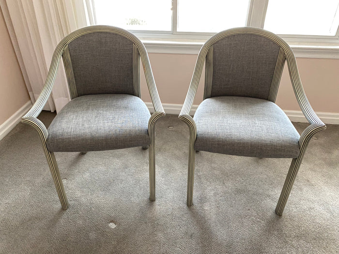 Pair of Grey Upholstered Armchairs