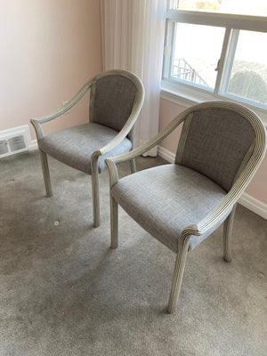 Pair of Grey Upholstered Armchairs