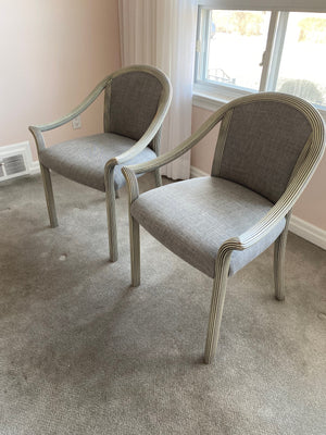 Pair of Grey Upholstered Armchairs