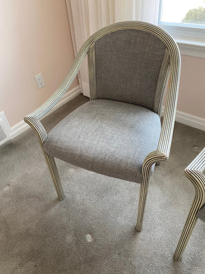 Pair of Grey Upholstered Armchairs