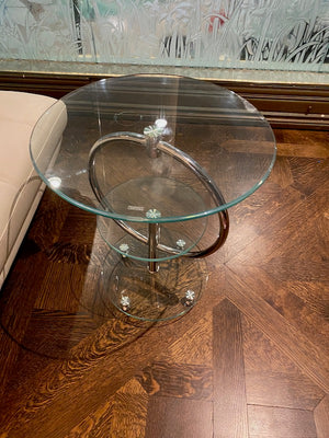 3 Tier Glass/Chrome Accent Table